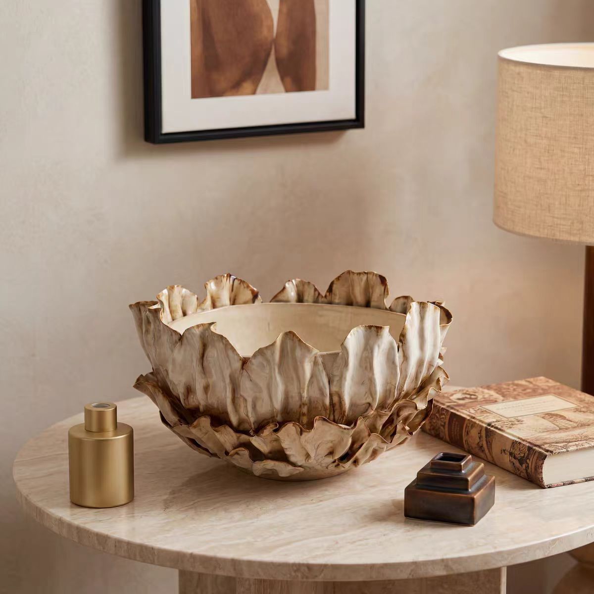 Scalloped bowl, bronze